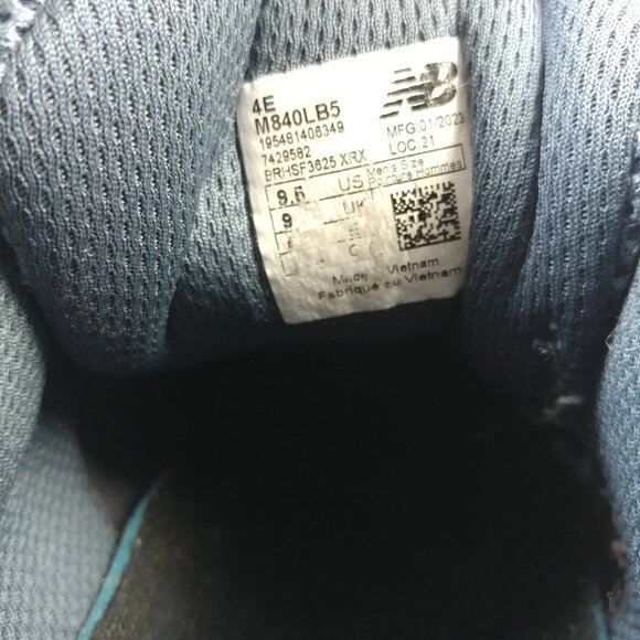 New Balance 840V5 Mens 9.5 4E WIDE Road Running Shoes M840LB5 Blue Gray - Picture 3 of 11